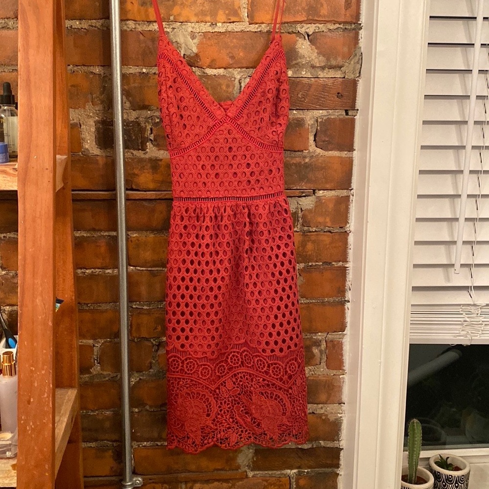 Abercrombie & Fitch Red Lace Dress